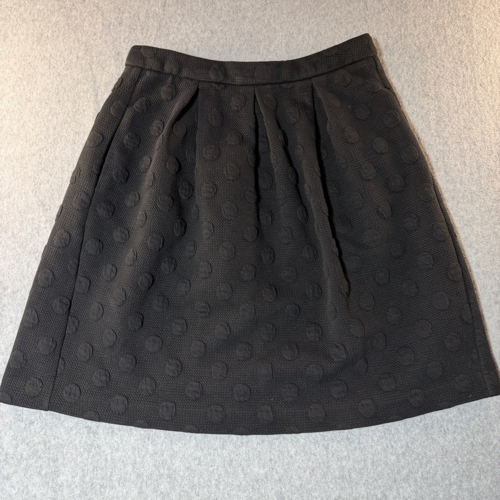 Boden swiss polka dot Skirt Womens 4R Black Pleated mini Minimalist Retro preppy